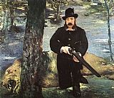 Edouard Manet Canvas Paintings - Pertuiset, Lion Hunter